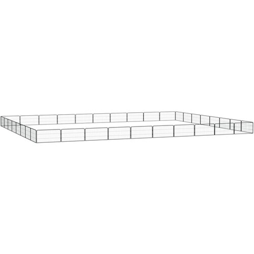 vidaXL Pasja ograda s 36 paneli črna 100x50 cm pra&scaron;no barvano jeklo - - črna - 59.4 - 1000 x 800 x 50 cm - Cene