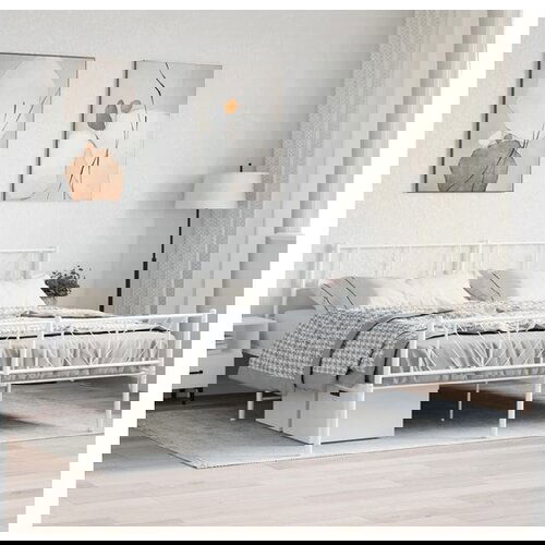 vidaXL Metalni okvir kreveta uzglavlje i podnožje bijeli 183x213 cm Cijene