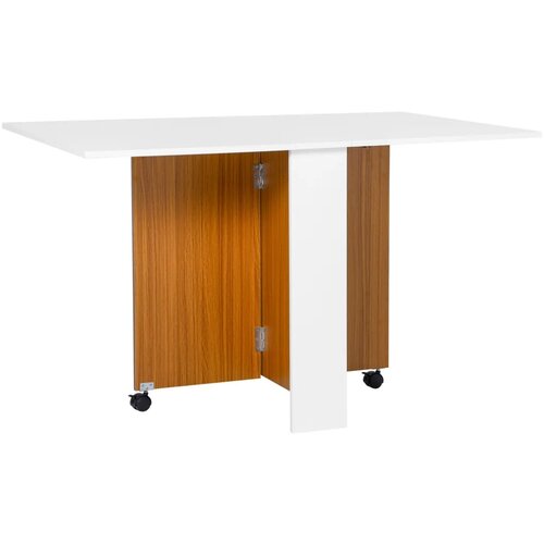  Razvlačivi blagovaonski stol  mobilni  modernog dizajna  120 cm x 80 cm x 73 cm  tikovina + bijela Cijene
