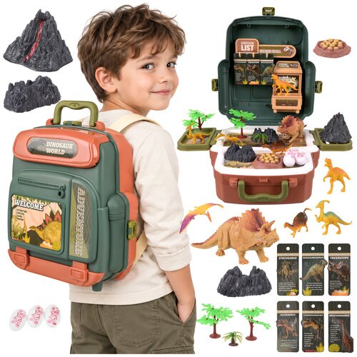  Igraonica - Dinosauri u ruksaku (5 Figura + vulkan + jaja) XXL Cijene