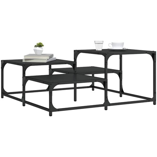  Stolić za kavu crni 87,5x87,5x40 cm od konstruiranog drva Cene