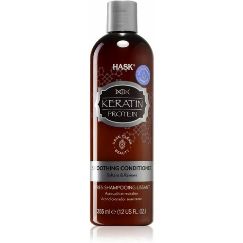 Hask Keratin Protein balzam za glajenje las za poškodovane in kemično obdelane lase 355 ml