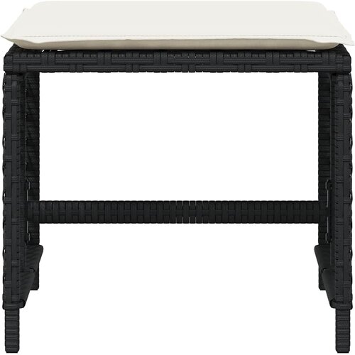  Vrtni taburei s jastucima 4 kom crni 41x41x36 cm od poliratana Crna Slike