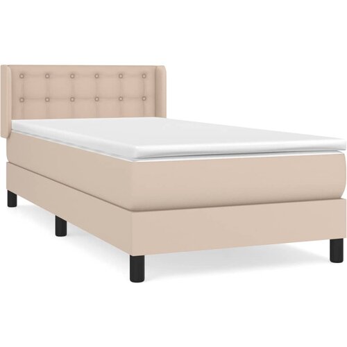 Maison Chic Box spring postelja - Vzmetna postelja z vzmetnico kapučino 100x200cm umetno usnje SL14150, (21884422) Cene