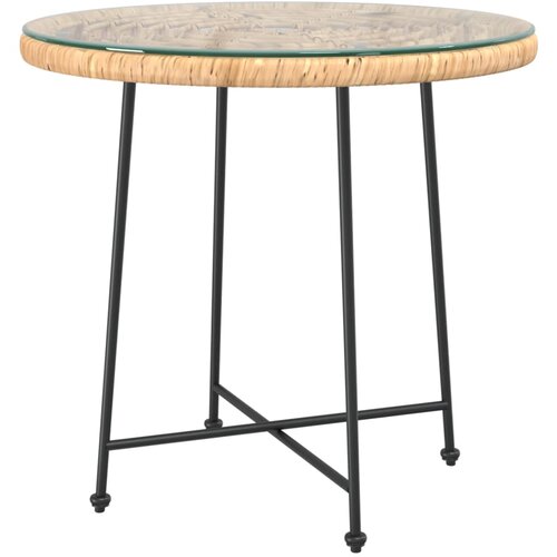 Maison Chic Jedilna miza - Kuhinjska miza - Jedilni stol Ø50 cm  kaljeno steklo in jeklo, (21715204) Cene