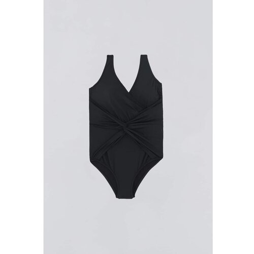 Dagi Plus Size Swimsuit - Black - Plain Cene