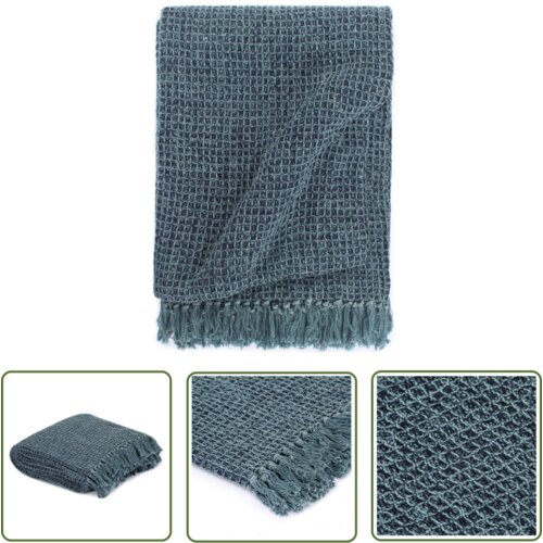 The Living Store Odeja iz bombaža 160x210 cm indigo modra - Pregrinjalo, (21743986) Cene