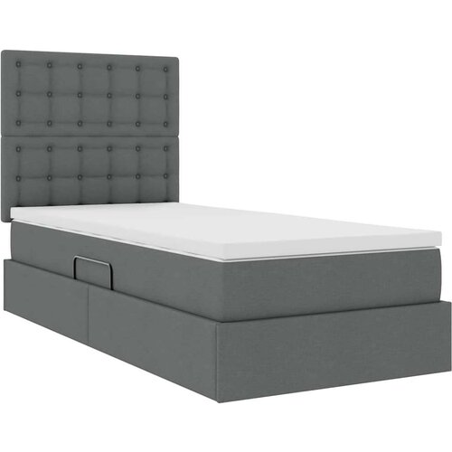  Krevet s prostorom za pohranu s LED-om Tamno siva 90 x 190 cm Slike