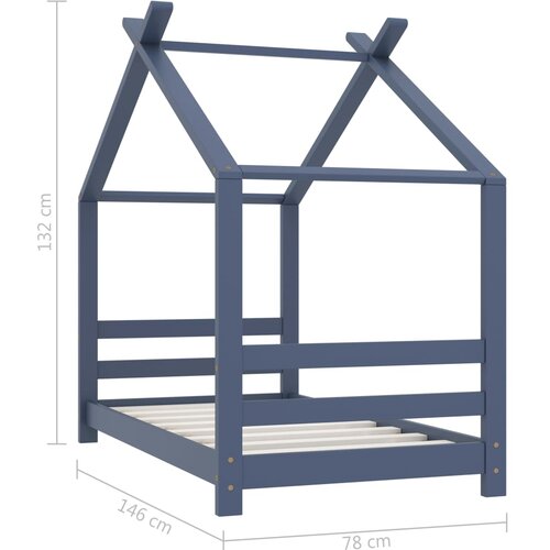  Okvir za dječji krevet od masivne borovine sivi 70 x 140 cm Slike