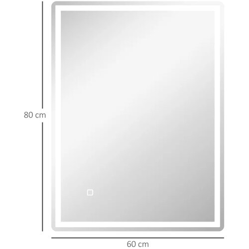  Kupaonsko zidno LED ogledalo s funkcijom protiv zamagljivanja 60x80x4 cm Slike