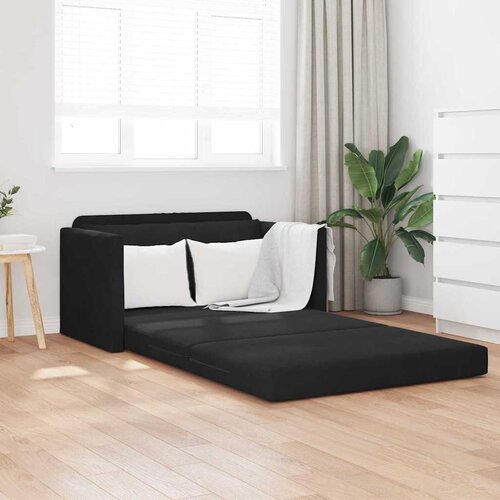 VidaXL tlačna kavč postelja 2-v-1 črna 124x204x61 cm velvet Slike