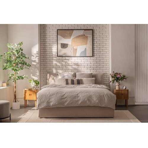 Bonami Selection Bež tapecirani bračni krevet s podnicom i prostorom za odlaganje 160x200 cm Thessa Pillow &amp;ndash; Slike