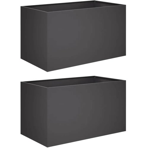 Vrtna saksija 2 kom. Crna 100 x 50 x 50 cm Čelična vrata - Crna 100 x 50 x 50 cm 2 Slike