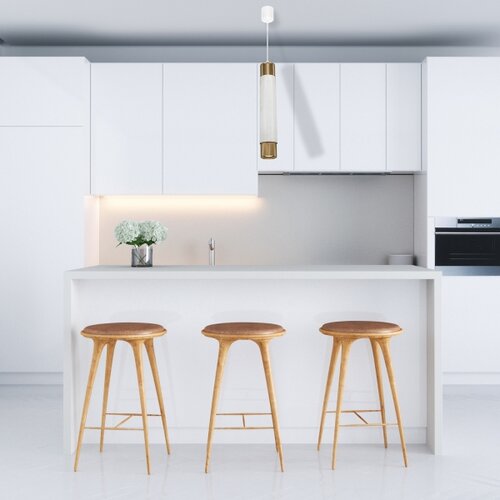  Luster na sajli Marble bela/mesing 1xGU10/8W/230V Slike