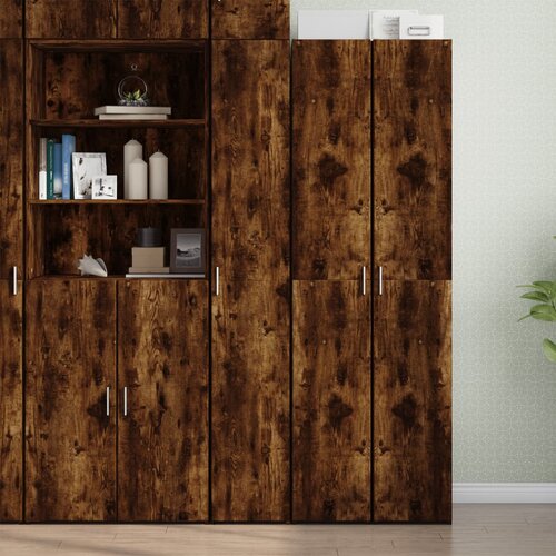 vidaXL Visoka omara dimljeni hrast 30x42,5x185 cm inženirski les Cene