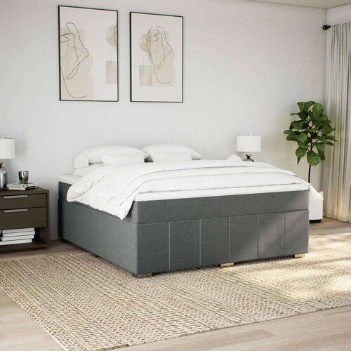 VidaXL Okvir kreveta s oprugama i madrac svjetlosivi 180x200cm tkanina Slike