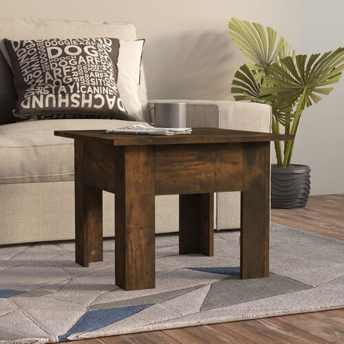  Stolić za kavu boja dimljenog hrasta 55 x 55 x 42 cm od iverice Slike