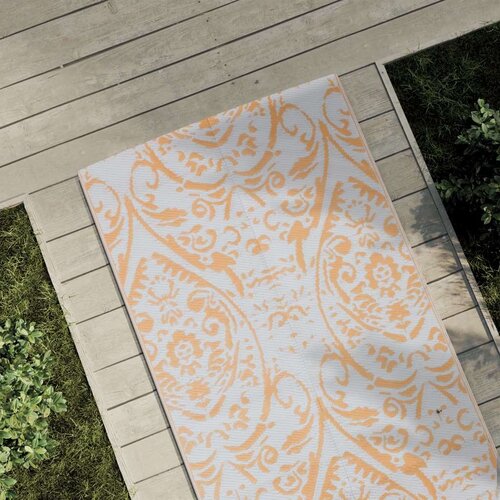 Vanjski Zunanja preproga oranžna in bela 80x250 cm PP Cene