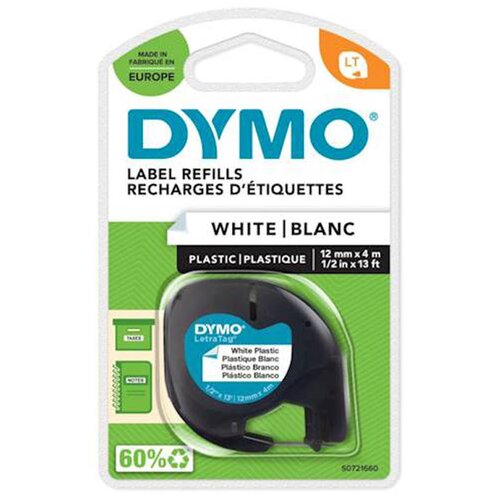 Dymo Trak LTAG 91201, 12 mm / 4 m (črn/bel), original Slike