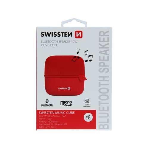 Swissten bluetooth zvucnik music cube (crvena) Slike