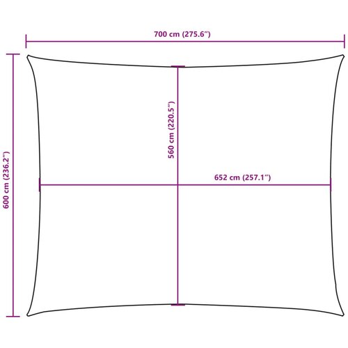  Jedro protiv sunca od tkanine Oxford pravokutno 6 x 7 m crveno Slike