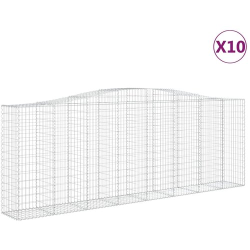  Lučne gabionske ko&amp;scaron;are 10kom 400x50x140/160cm pocinčano željezo Slike