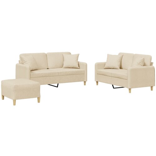 vidaXL 3-dijelni set sofa s jastucima krem od mikrovlakana Cijene