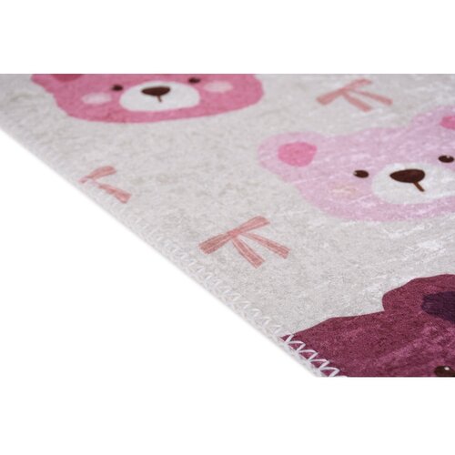 Vitaus Rožnata/slonoko&amp;scaron;čena pralna otro&amp;scaron;ka preproga 80x150 cm Cute Teddies Pink &amp;ndash; Slike