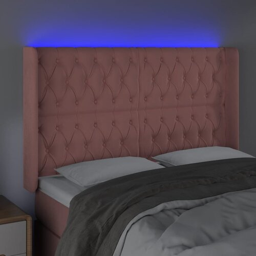  LED uzglavlje Ružičasta 163x16x118/128 cm bar&amp;scaron;unasto Slike