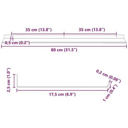  Polica na zidu s policom Zidne 4 pcs Crna 80 x 18 x 2 5 cm - Crna 80 x 18 cm 4 Slike