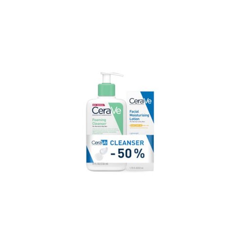 CeraVe PROMO Hidratantna njega za lice SPF50 + Pjenu&amp;scaron;avi gel Slike