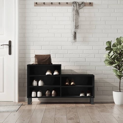 vidaXL Omarica za čevlje črna 102x36x60 cm inženirski les Cene