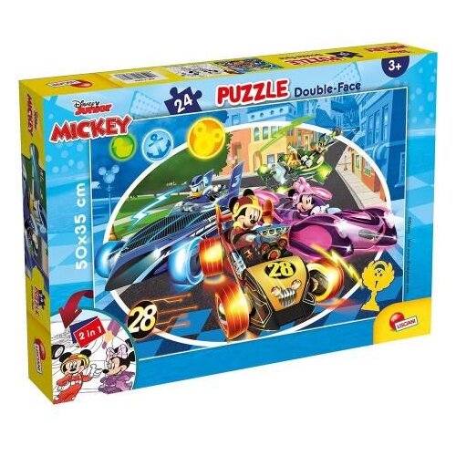 Slagalica Miki Miška 2 v 1, 24-delni puzzle in pobarvanka 50x35 cm - Lisciani Cene