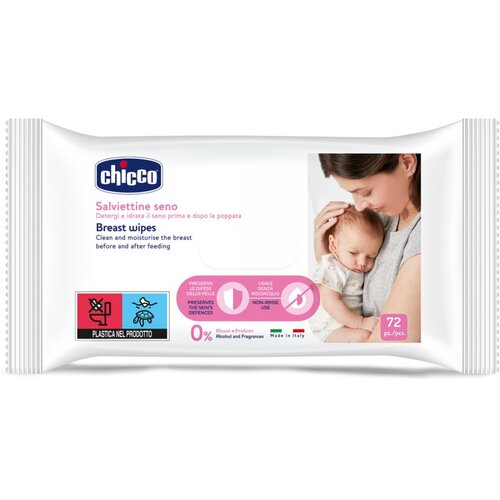 Chicco Breast Wipes vlažne maramice za či&amp;scaron;ćenje za grudi 72 kom Slike