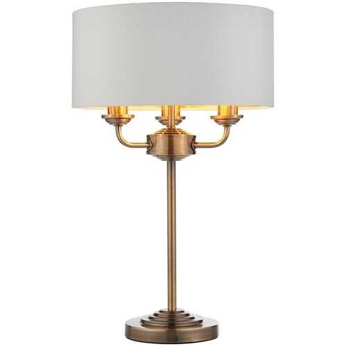  Endon 98932 - Stona lampa HIGHCLERE 3xE14/18W/230V bela/mesing, prečnik 32 cm Cene