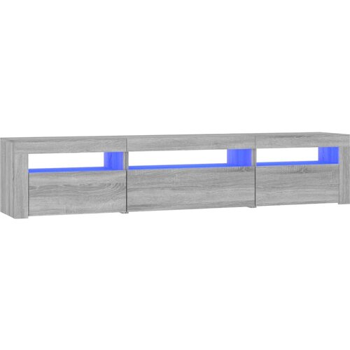 Maison Chic TV omarica - TV stojalo - Televizijska omarica z LED lučkami siva sonoma 195x35x40 cm, (21700448) Slike