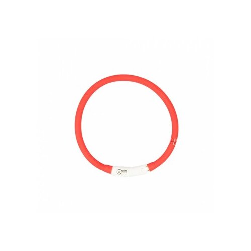 Duvo ogrlica za pse, svetleća usb silikonska, 45cm, crvena Slike
