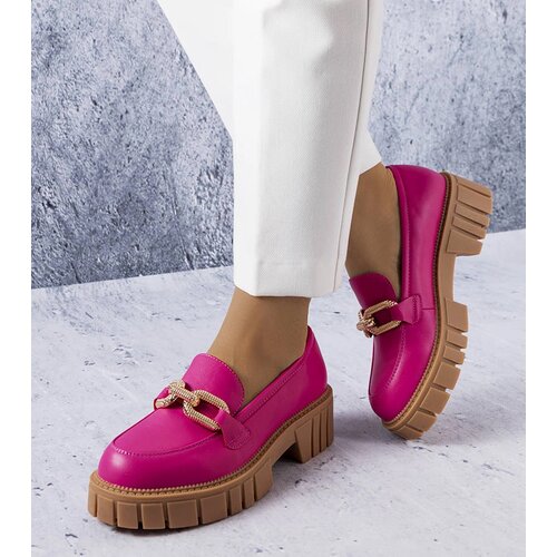 Gemre Pink loafers with gold embellishment Adriney Cene