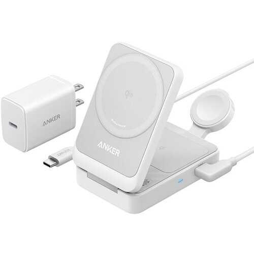 Anker Punjač 3-in-1 MagGo Wireless Car Charger 15W Bundle cable and charger Cene