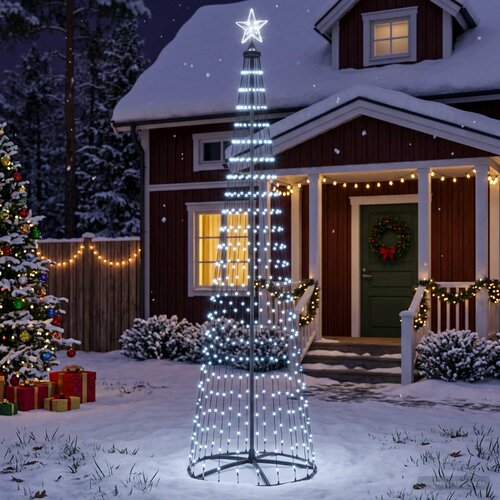  Stožasto LED božićno drvce 470 LED lampica Čelik Slike