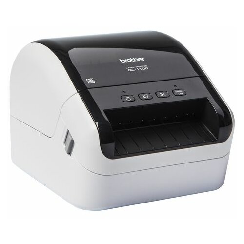 Brother QL-1100, Label Printer, DK tape and DK lable up to 102 mm width, 110 mm/s print speed, Full Cutt, P-touch Editor Lite (TBC), USB, 1DK11247 (41 labels), 1DK22246 (8,1m), AC power cord POS štampač Slike