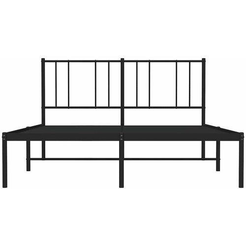  Metalni okvir za krevet s uzglavljem crni 160x200 cm Slike