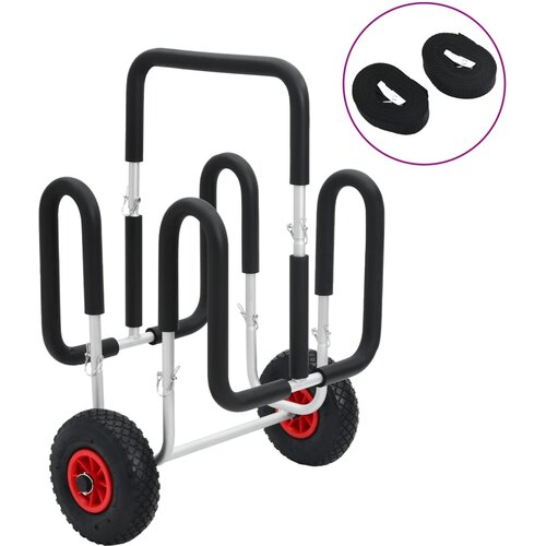 VidaXL Voziček za kajak za 2 deski 90 kg aluminij Slike