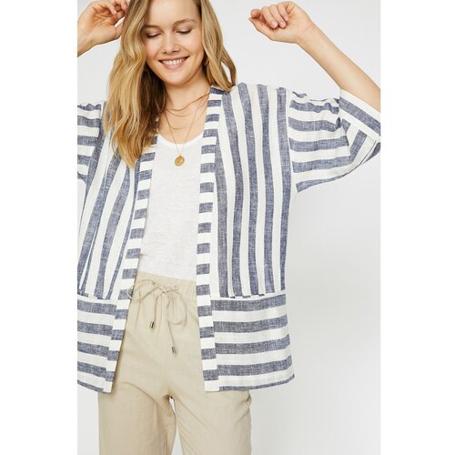 Koton Women&amp;#039;s Navy V-Neck Short Sleeve Kimono Slike