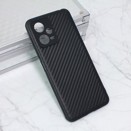maska za telefon Carbon fiber za Xiaomi Redmi Note 12 5G (EU) crna Slike