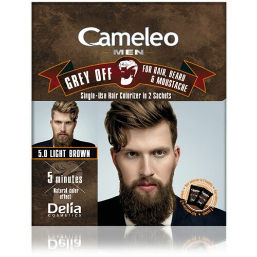 Delia farba protiv sedih za kosu, bradu i brkove cameleo men 5.0 svetlo braon 2x15ml Slike