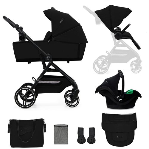 Kinderkraft dječja kolica Yoxi MINK PRO 3u1, Pure Black Cene