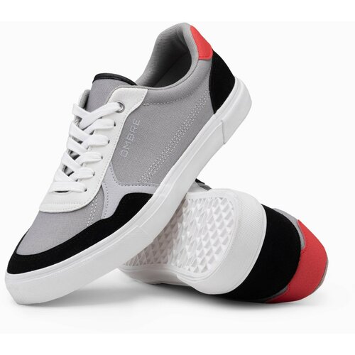 Ombre Men's shoes sneakers with colorful accents - gray Cene