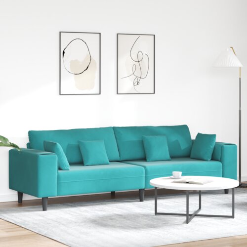  Baršunasta sofa s jastukom s jastukom Tirkizna 208 cm Baršun Cijene