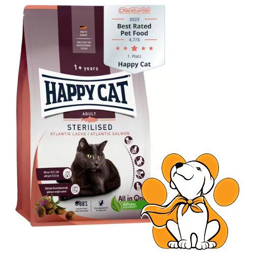 Happy Cat Sterilised Adult atlantski losos - 10 kg Slike